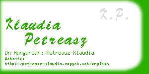 klaudia petreasz business card